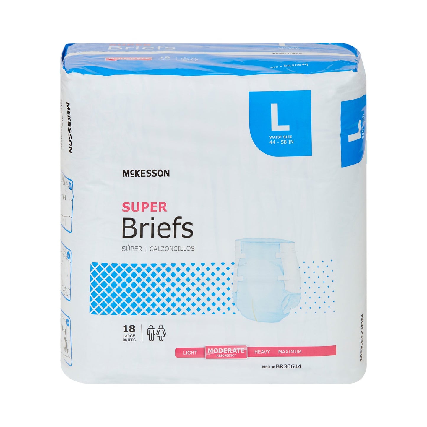 McKesson Unisex Adult Incontinence Brief Large Disposable Moderate Absorbency (1123842_BG)