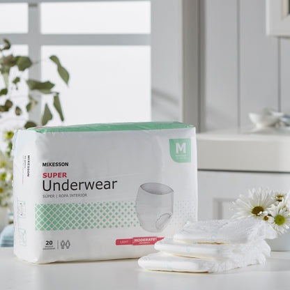 McKesson Unisex Adult Absorbent Underwear Pull On with Tear Away Seams Medium Disposable Moderate Absorbency (1123832_BG)