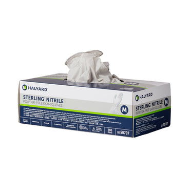 STERLING® Exam Glove Medium NonSterile Nitrile Standard Cuff Length Textured Fingertips Gray Chemo Tested (747112_BX)