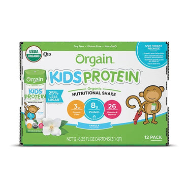 Orgain® Kids Protein™ Organic Nutritional Shake Pediatric Oral Supplement Vanilla Flavor 8.25 oz. Carton Liquid Organic (1104610_CS)