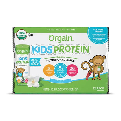 Orgain® Kids Protein™ Organic Nutritional Shake Pediatric Oral Supplement Vanilla Flavor 8.25 oz. Carton Liquid Organic (1104610_EA)