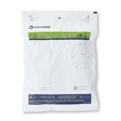 Halyard Basics Non-Reinforced Surgical Gown with Towel Large Blue Sterile Disposable (654134_EA)