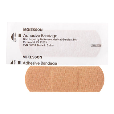 McKesson Adhesive Strip 1 X 3 Inch Fabric Rectangle Tan Sterile (466872_BX)