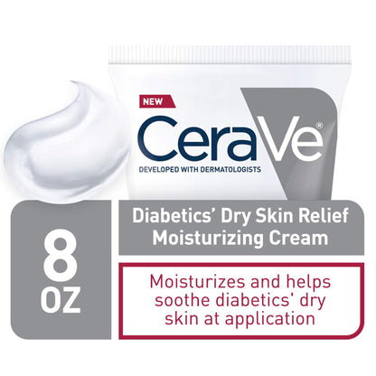 CeraVe® Diabetics' Dry Skin Relief Hand and Body Moisturizer 8 oz. Tube Unscented Cream (1253470_EA)