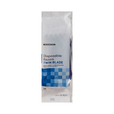 McKesson Personal Razor with Lubricating Strip Single Edge Twin Blade NonSterile Disposable (899539_CS)