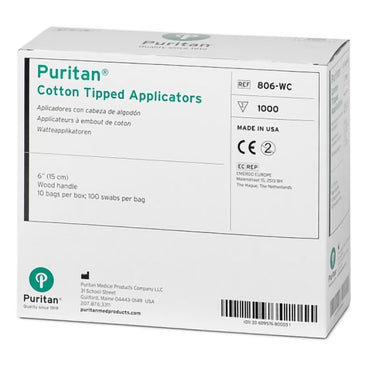 Puritan® Swabstick Cotton Tip Wood Shaft 6 Inch NonSterile 1000 per Pack (321667_BX)