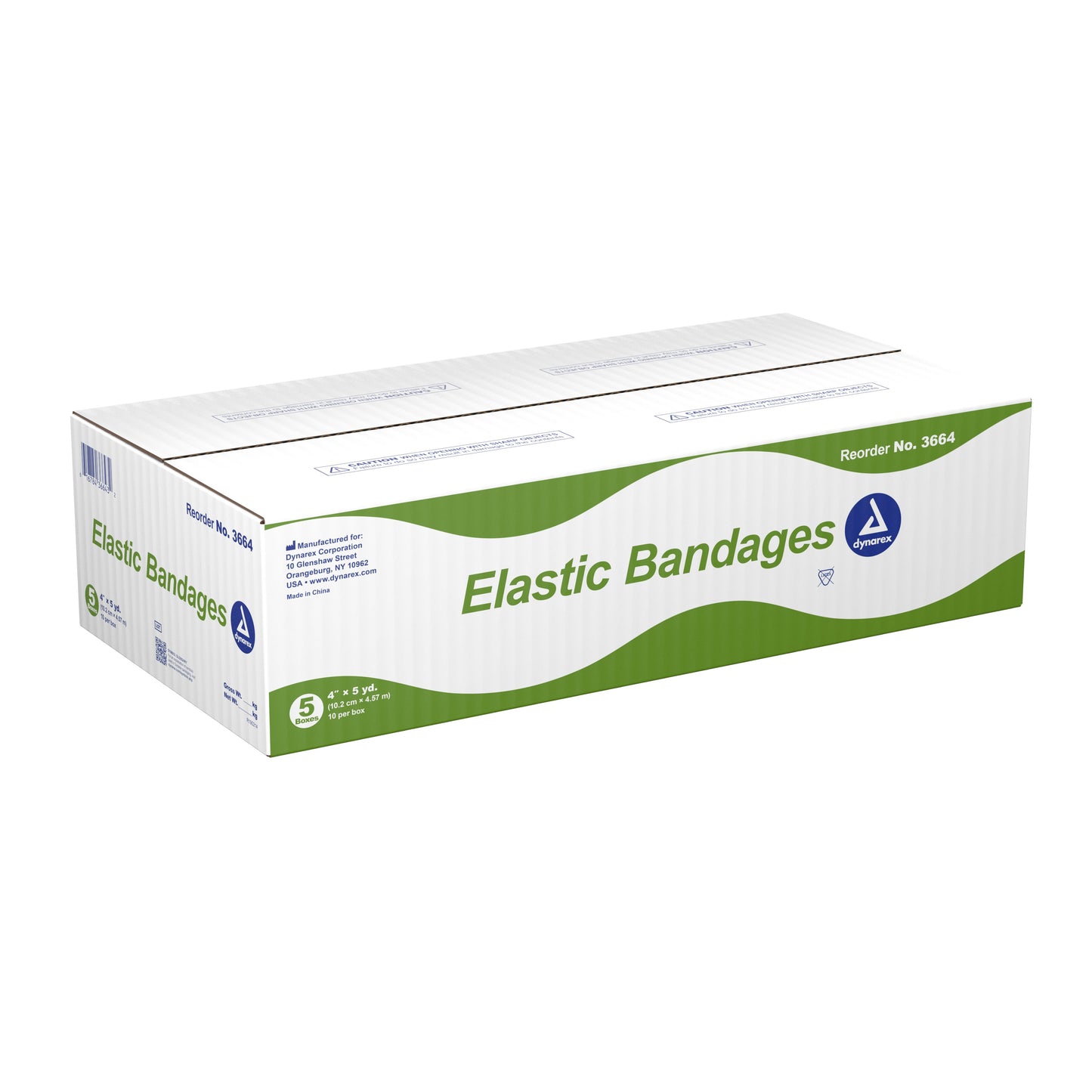 Dynarex® Elastic Bandage 4 Inch X 4-1/2 Yard Clip Detached Closure Tan NonSterile Standard Compression (885052_EA)