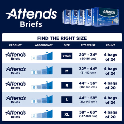 Attends® Unisex Youth Incontinence Brief Small Disposable Heavy Absorbency (959837_BG)
