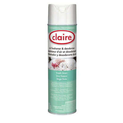 Claire Aerosol Air Freshener and Deodorizer, Fresh Linen, 10 oz Aerosol Spray, 12 Cans (CGC163)