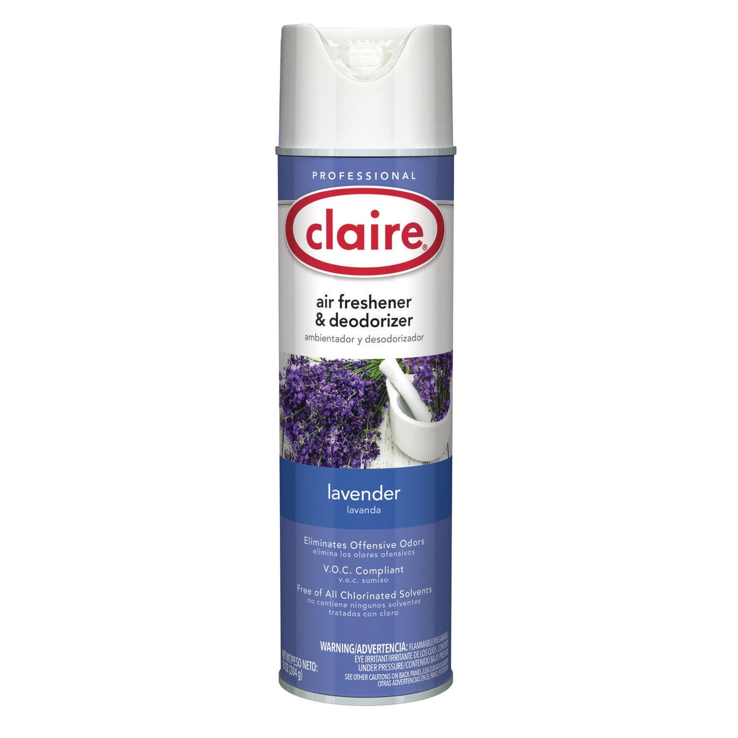 Claire Aerosol Air Freshener and Deodorizer, Lavender, 10 oz Aerosol Spray, 12 Cans (CGC191)