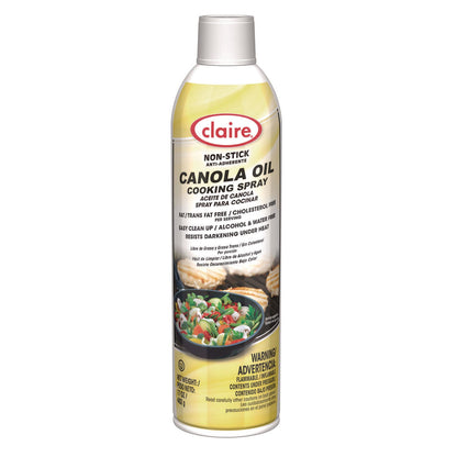Claire Canola Oil Cooking Spray, 17 oz Aerosol Spray Can, 6/Carton (CGC8276)