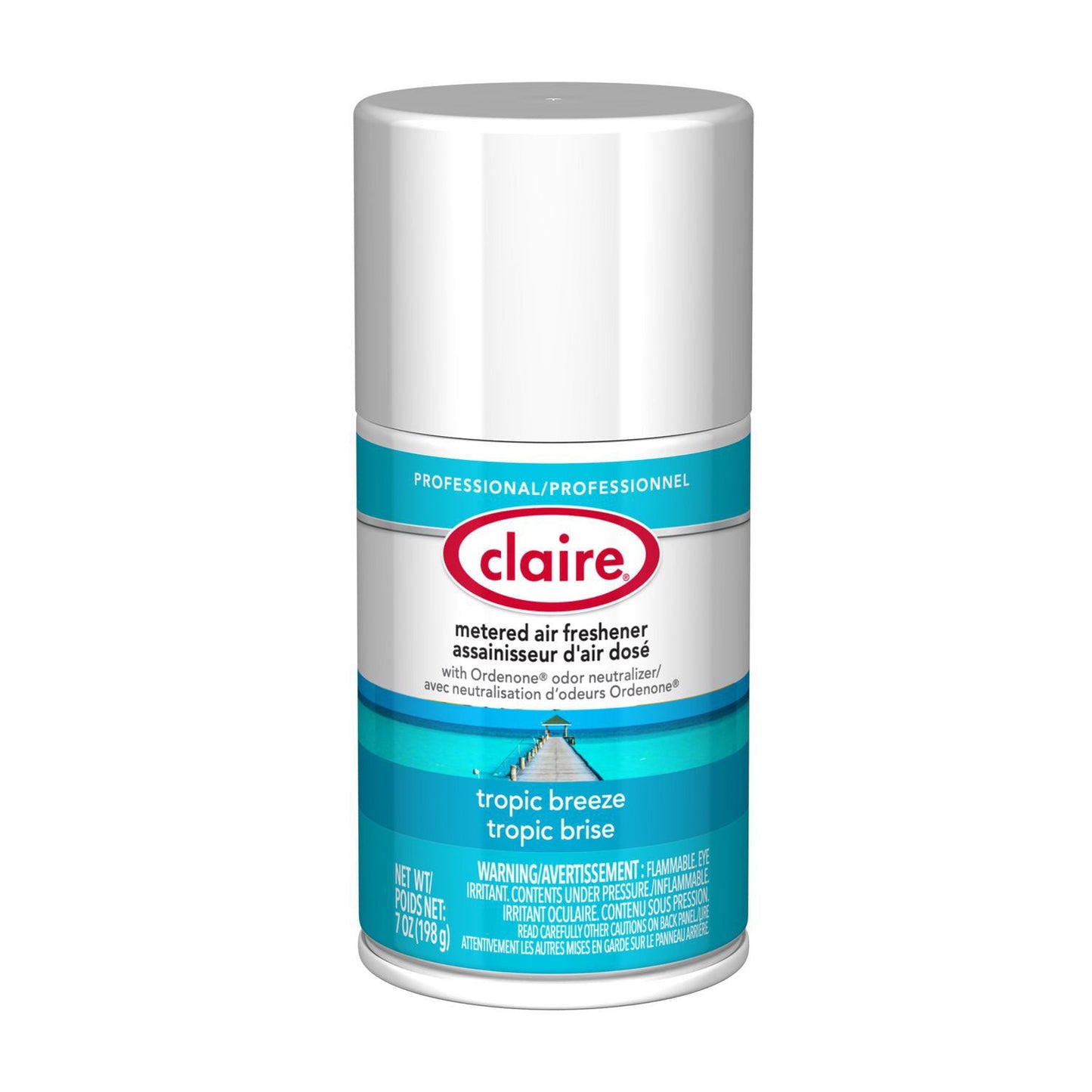Claire Metered Air Freshener, 7 oz Aerosol Spray, Tropic Breeze, 12/Carton (CGC105)