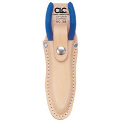 CLC Custom Leather Craft Plier Holder, 1 Compartment, Molded Top Grain Leather, Tan, For Tools Up to 10 in L, Includes Snap-Closure Securing Strap (201-768)