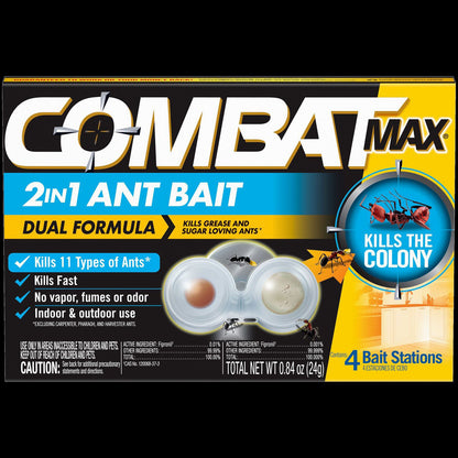 Combat Max 2-in-1 Ant Bait, 4/Pack, 8 Packs/Carton (DIA07172)