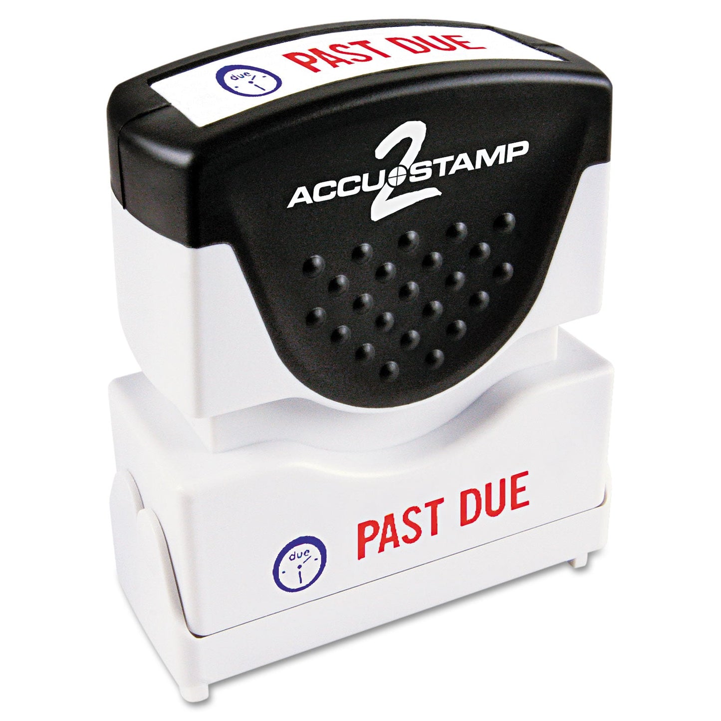 Consolidated Stamp Pre-Inked Shutter Stamp, Red/Blue, PAST DUE, 1 5/8 x 1/2 (COS035543)