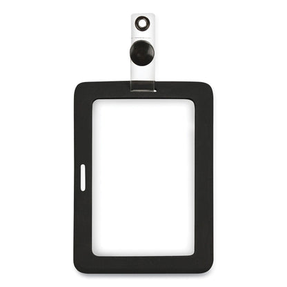 Cosco MyID Badge Holder, Vertical/Horizontal, 3 5/8 x 2 1/4, Black, 1/ea (COS075015)