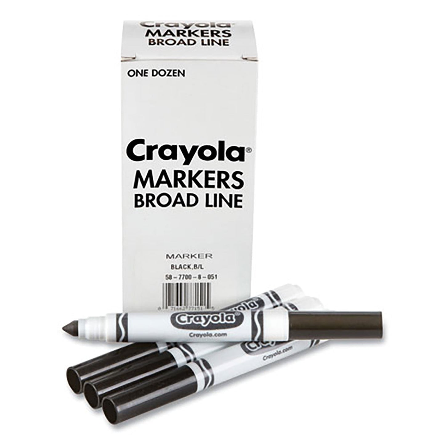 Crayola Bulk Broad Line Marker, Broad Bullet Tip, Black, 12/Box (CYO587700051)