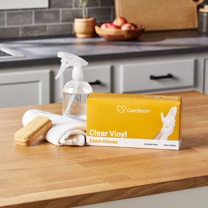 CareStock™ Exam Glove Large NonSterile Vinyl Standard Cuff Length Smooth Clear Not Rated (1230909_CS)
