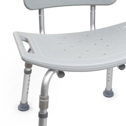 McKesson Bath Bench Without Arms Aluminum Frame Removable Backrest 19-1/4 Inch Seat Width 300 lbs. Weight Capacity (1073631_CS)