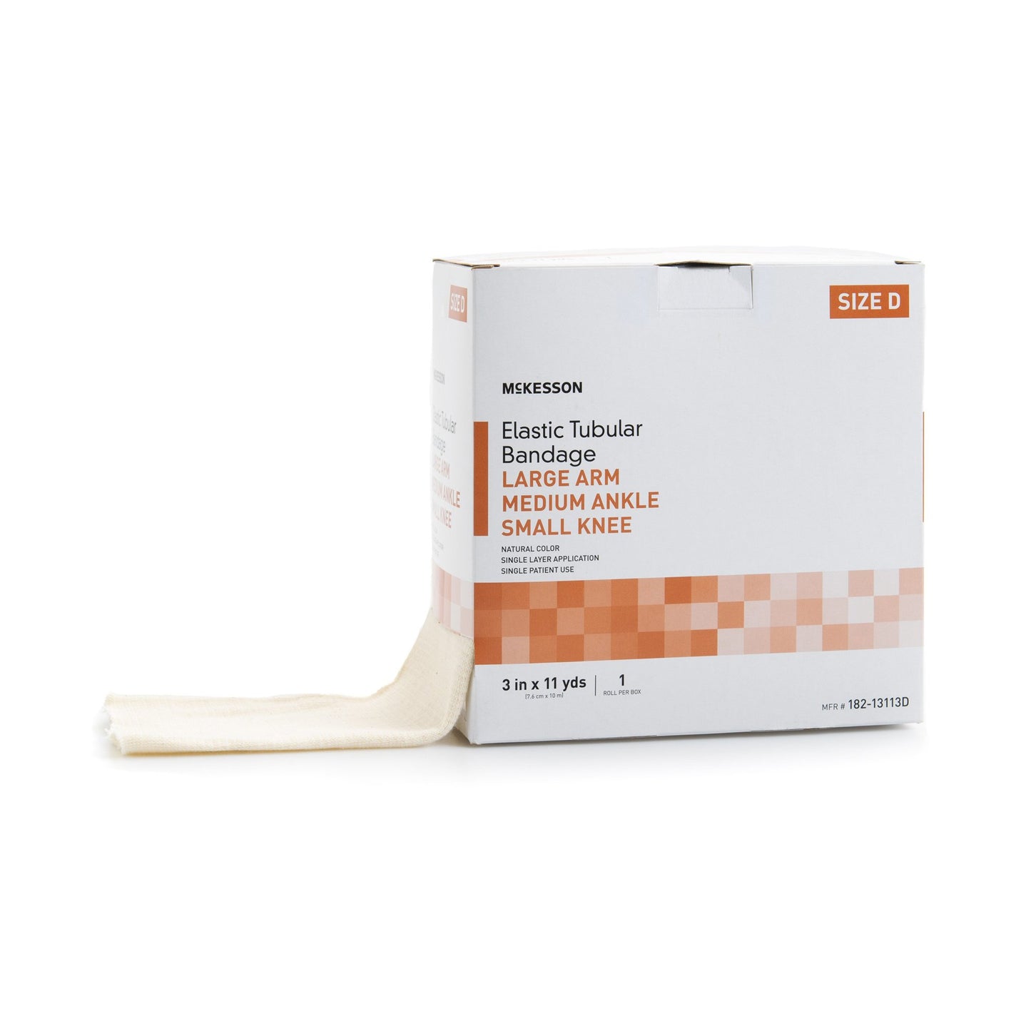 McKesson Spandagrip™ Elastic Tubular Support Bandage 3 Inch X 11 Yard Large Arm / Medium Ankle / Small Knee Pull On Natural NonSterile Size D Standard Compression (1112851_BX)
