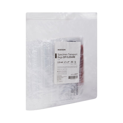 McKesson Specimen Transport Bag 6 X 9 Inch Zip Closure Biohazard Symbol / Storage Instructions NonSterile (854568_CS)