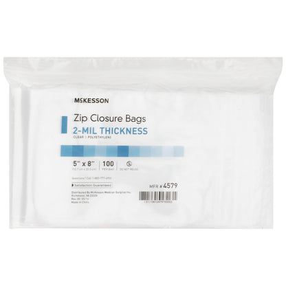 McKesson Reclosable Bag 5 X 8 Inch Polyethylene Clear Zipper Closure (1057373_CS)