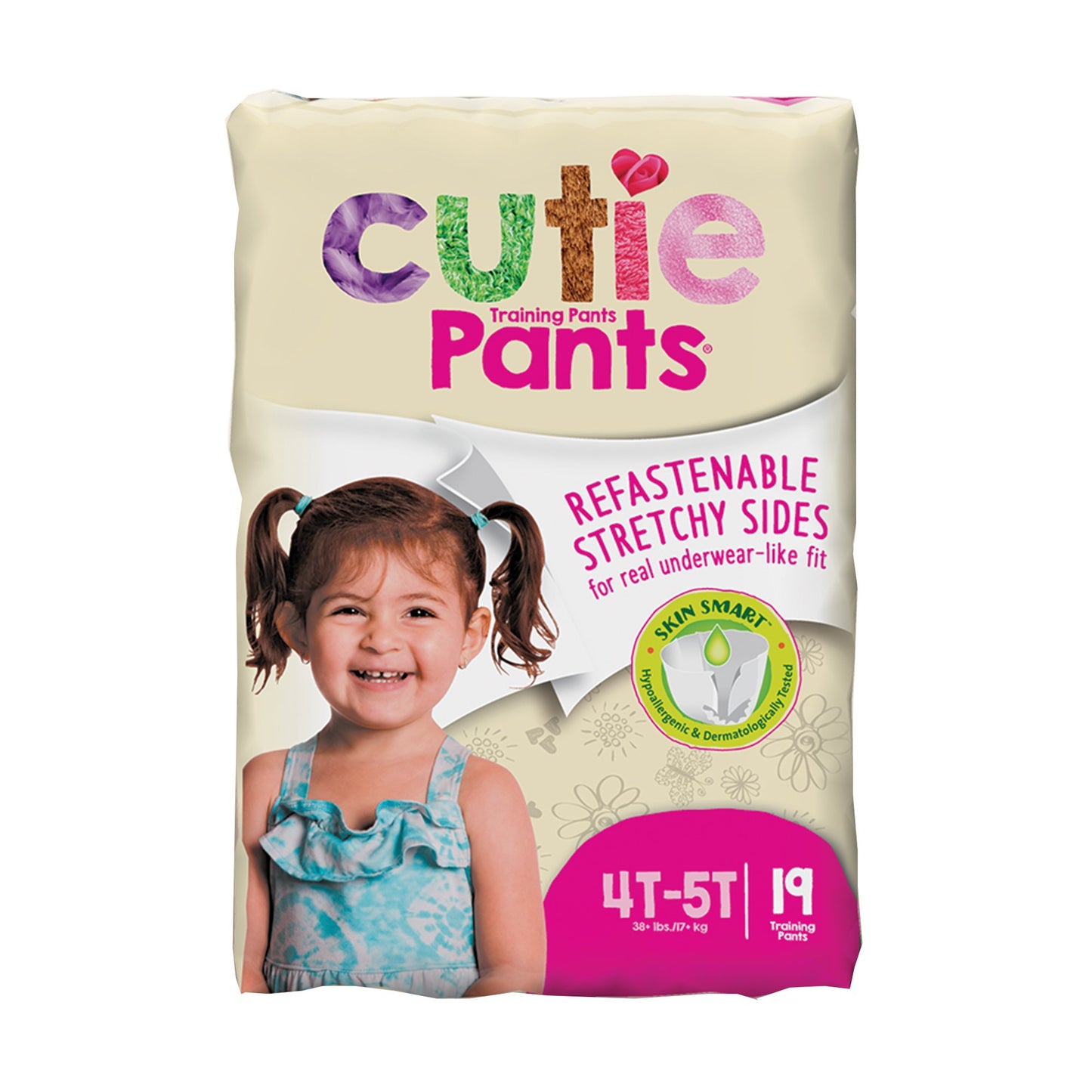 Cutie Pants® Female Toddler Training Pants Size 4T to 5T Disposable Heavy Absorbency (831582_BG)