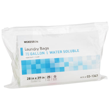 McKesson Hot Water Soluble Laundry Hamper Bag 30 to 35 gal. 28 X 39 Inch Disposable (1147894_PK)