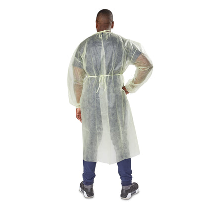 McKesson Protective Procedure Gown One Size Fits Most Yellow NonSterile Not Rated Disposable (1247973_CS)