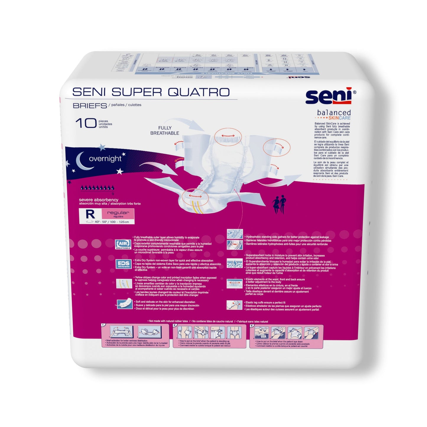 Seni® Super Quatro Unisex Adult Incontinence Brief Regular Disposable Heavy Absorbency (1163837_PK)