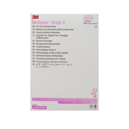 3M™ Medipore™ Dress-It Dressing Retention Tape with Liner White 7-7/8 X 11 Inch Soft Cloth NonSterile (683385_BX)