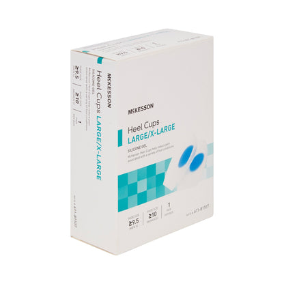 McKesson Heel Cup U-Shaped Silicone Female 10 and up / Male 9-1/2 and up Blue / Clear (1132299_CS)