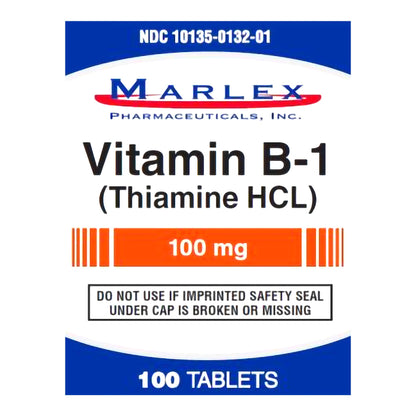 Marlex Pharmaceutical Thiamine HCl 100 mg Tablet 100 Tablets (450131_BT)