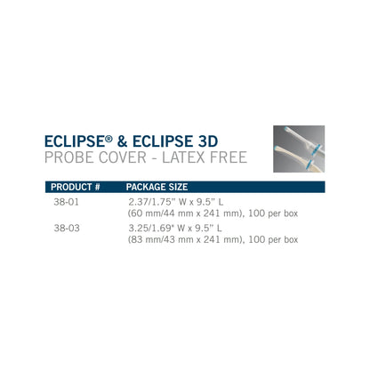 Eclipse® 3D Ultrasound Probe Cover 3-1/4 Inch tempered to 1-7/10 X 9-1/2 Inch Polyisoprene NonSterile Tapered (728021_CS)