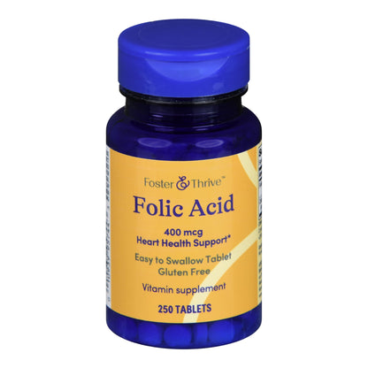 Foster & Thrive™ Vitamin Supplement Folic Acid 400 mcg Strength Tablet 250 per Bottle (1238896_BT)