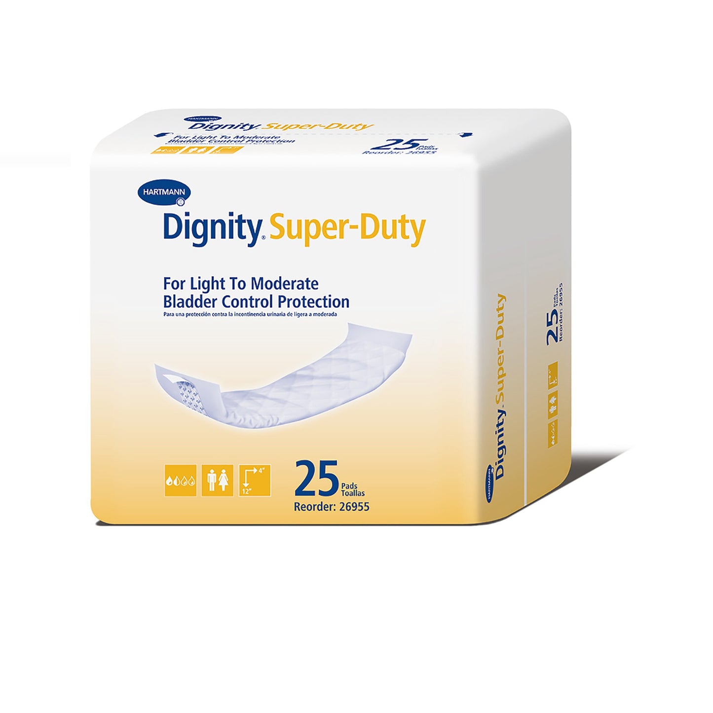 Dignity® Super-Duty Incontinence Liner 4 X 12 Inch Moderate Absorbency Polymer Core One Size Fits Most (336284_CS)