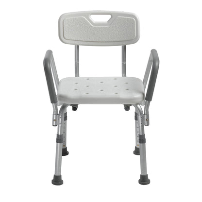 drive™ Bath Bench Padded Removable Arms Aluminum Frame With Backrest 16 Inch Seat Width 300 lbs. Weight Capacity (1032859_EA)