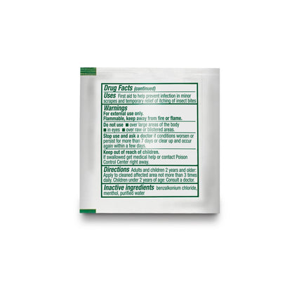 Safetec® Sting and Bite Relief Ethyl Alcohol / Lidocaine Towelette Individual Packet (996218_CS)