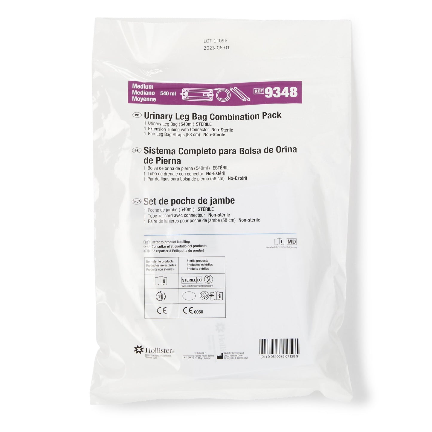 Hollister Urinary Leg Bag Anti-Reflux Valve Sterile 562 mL Vinyl (385928_EA)