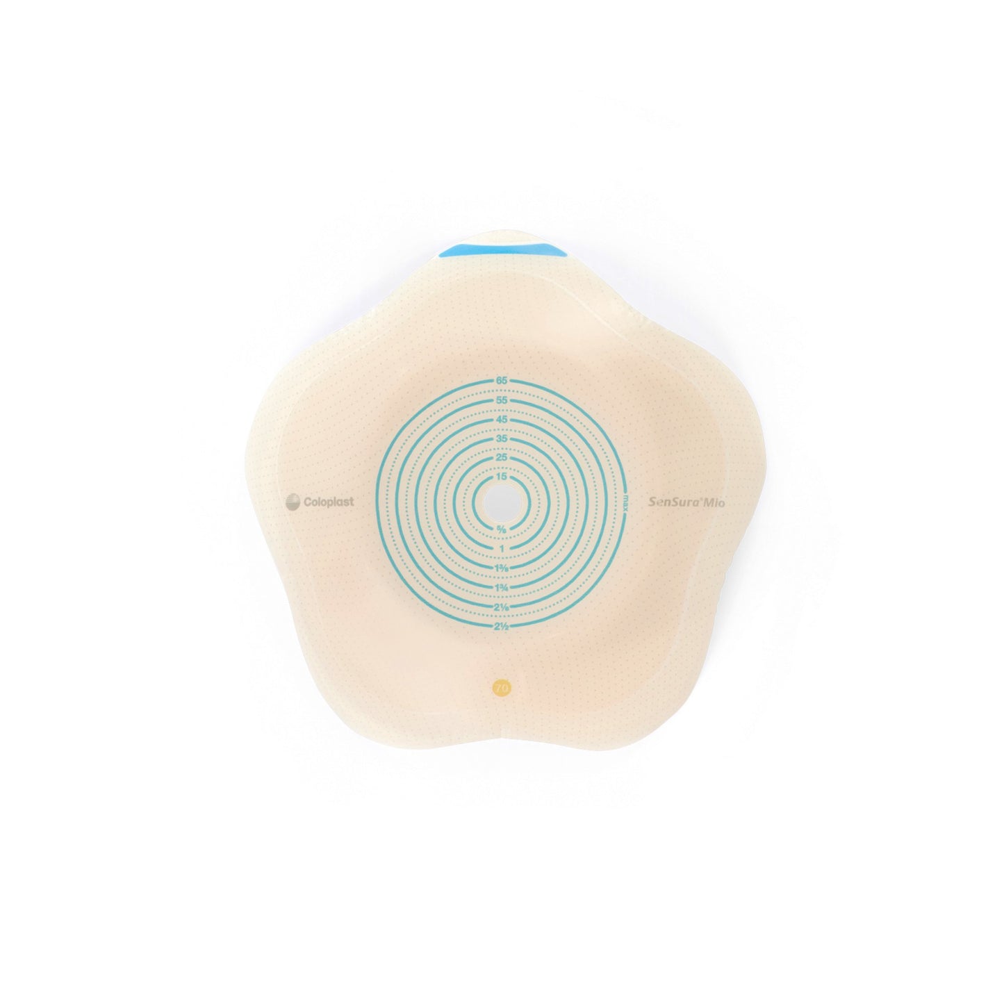 SenSura® Mio Convex Flip Ostomy Barrier Trim to Fit, Extended Wear Elastic Adhesive 70 mm Flange Yellow Code System 3/8 to 2-9/16 Inch Opening (1124347_BX)