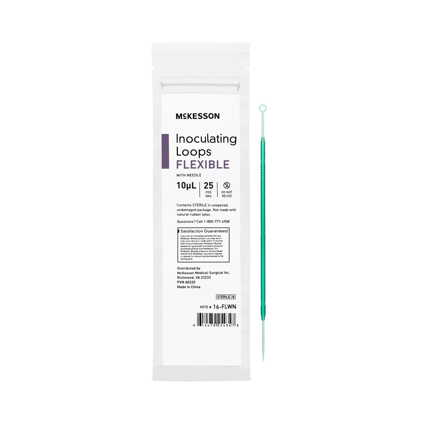 McKesson Inoculating Loop with Needle 10 µL ABS Integrated Handle Sterile (1175311_CS)