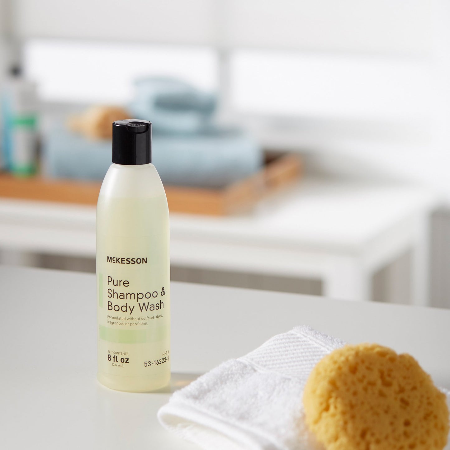 McKesson Pure Shampoo and Body Wash 8 oz. Flip Top Bottle Unscented (1081635_CS)