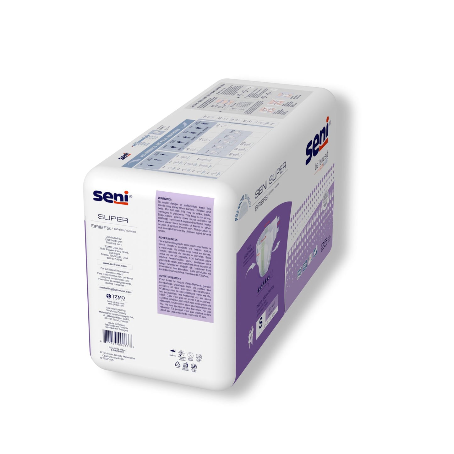 Seni® Super Unisex Adult Incontinence Brief Small Disposable Heavy Absorbency (1163834_CS)