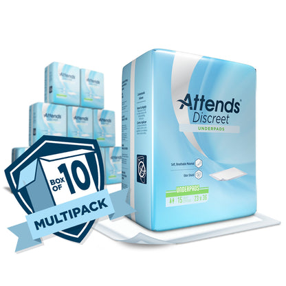 Attends® Discreet Disposable Underpad 23 X 36 Inch Polymer Light Absorbency (706468_CS)