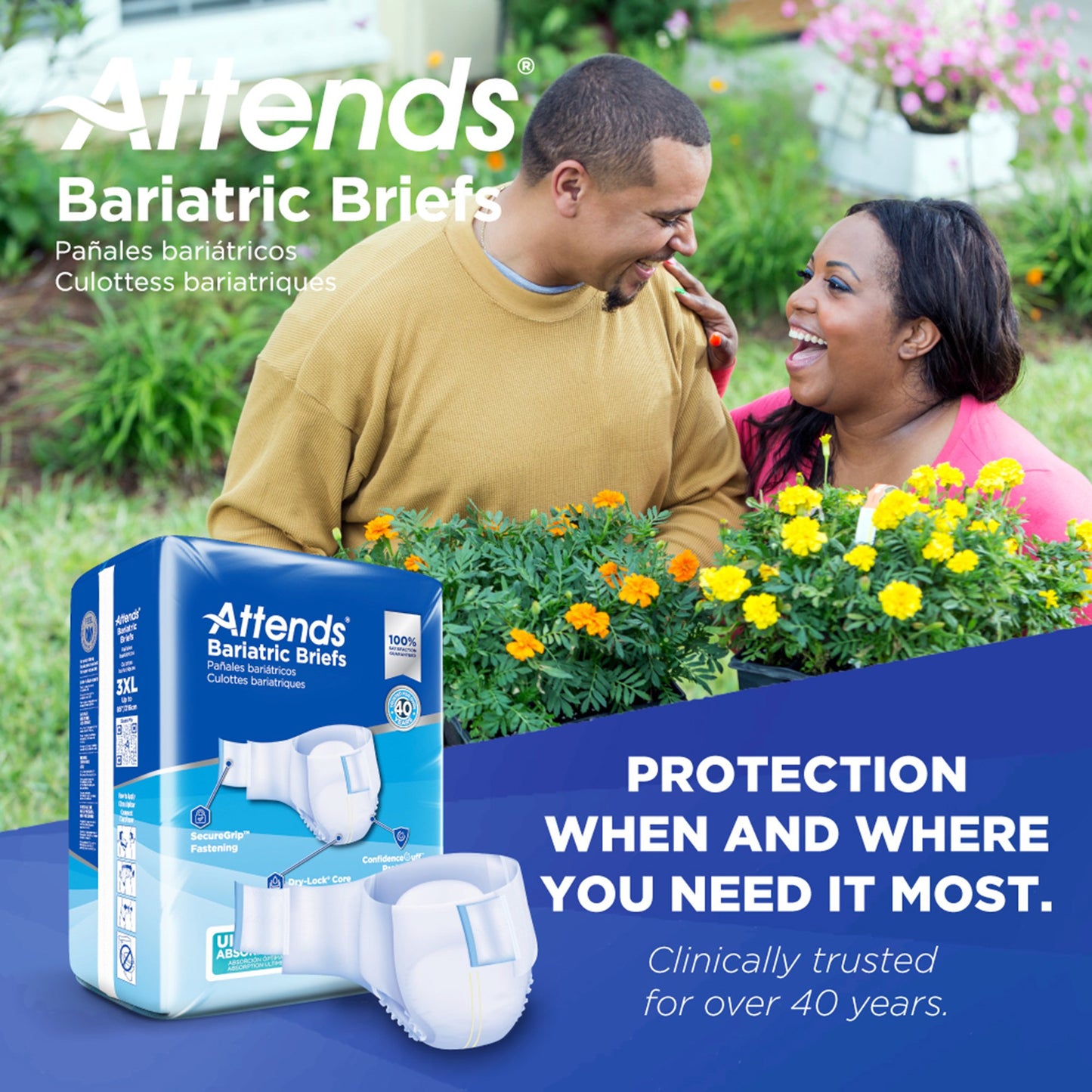 Attends® Bariatric Unisex Adult Incontinence Brief 3X-Large Disposable Heavy Absorbency (1247855_BG)