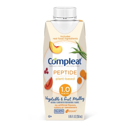 Compleat® Peptide 1.0 Tube Feeding Formula Vegetable / Fruit Medley Flavor Liquid 250 mL Reclosable Carton (1228009_EA)
