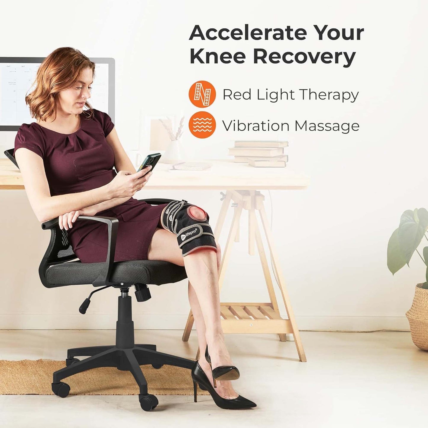BioRecover™ Light Therapy Knee Brace One Size Fits Most Hook and Loop (1271036_EA)