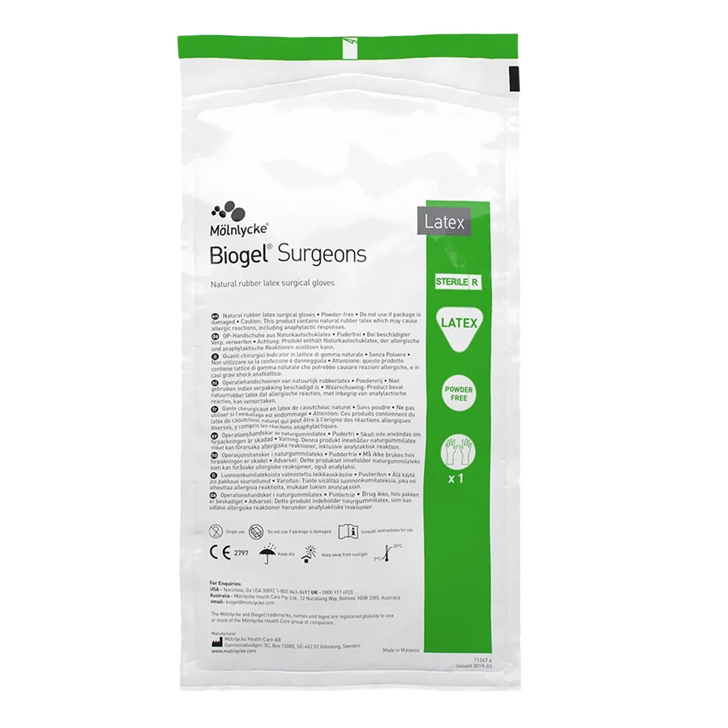 Biogel® Surgeons Surgical Glove Size 8.5 Sterile Latex Standard Cuff Length Micro-Textured Straw Not Chemo Approved (184864_CS)
