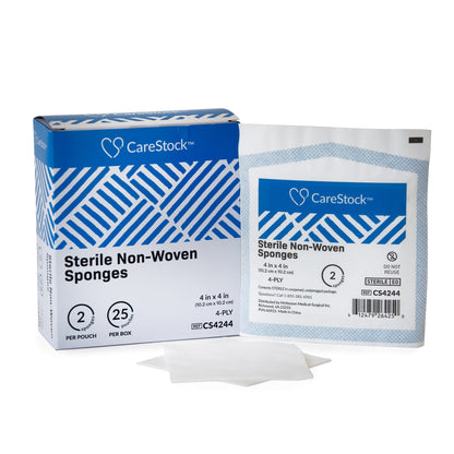 CareStock™ Gauze Sponge 4 X 4 Inch 4-Ply Sterile 2 per Pack (1242210_CS)