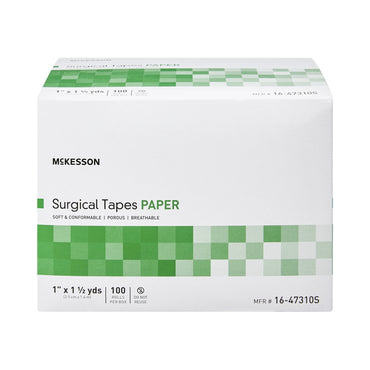 McKesson Medical Tape White 1 Inch X 1-1/2 Yard Paper NonSterile (1055583_BX)
